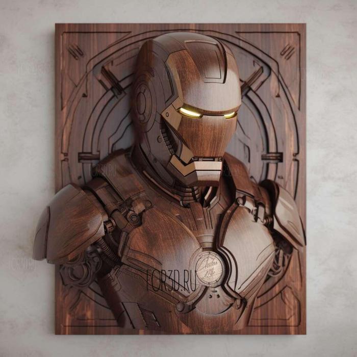 Iron Man series 1 stl model for CNC